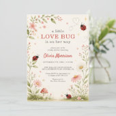 Petite Invitation Fête de Bébé Coccinelle (Debout devant)