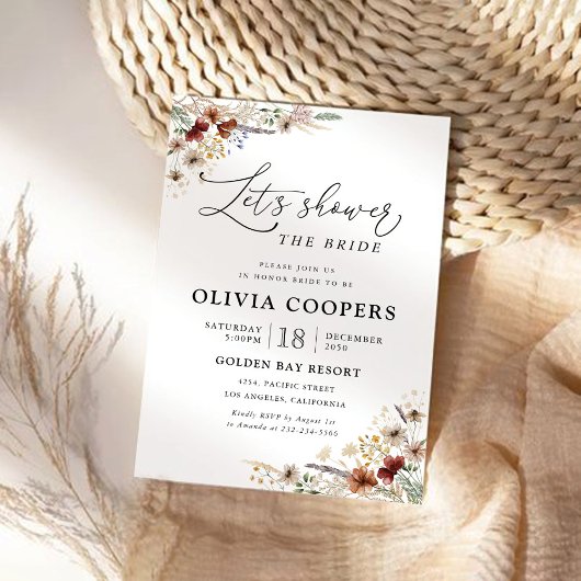 Petite invitation Fleur sauvage de douche nuptiale