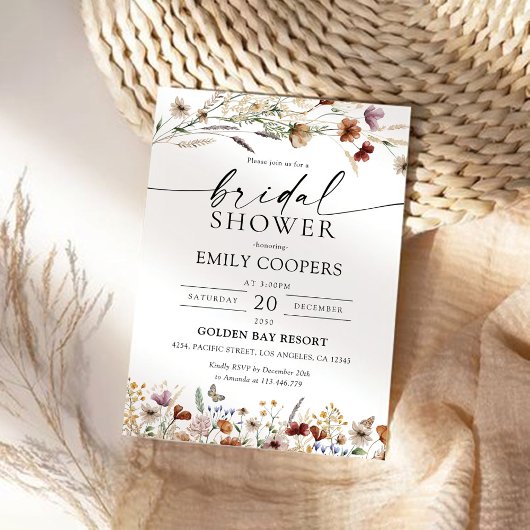Petite invitation Fleur sauvage de douche nuptiale