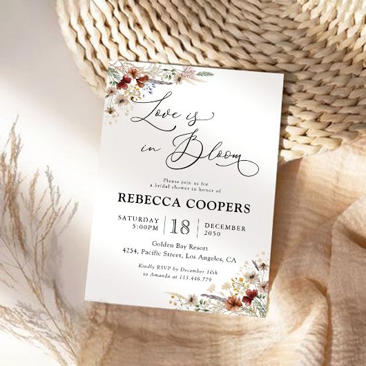 Petite invitation Fleur sauvage de douche nuptiale