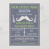 Little Man Mustache 1st Birthday Invitation Kaart Zazzle Be