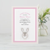 Petite invitation lapin rose (Debout devant)