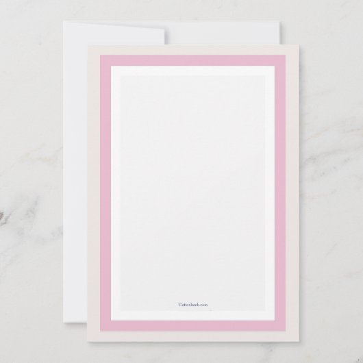 Petite invitation lapin rose (Dos)