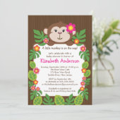 Petite invitation mignonne de baby shower de singe (Debout devant)