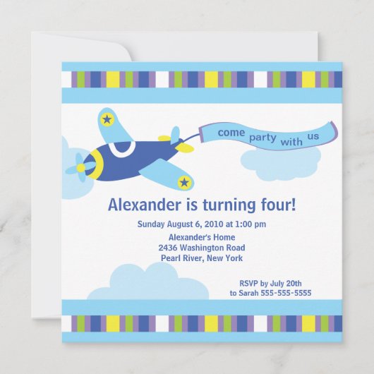 Petite invitation mignonne de fête d'anniversaire (Devant)