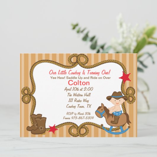 Petite invitation occidentale d'anniversaire de (Debout devant)