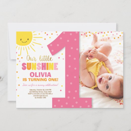 Petite invitation pour l'anniversaire du soleil Le (Devant)