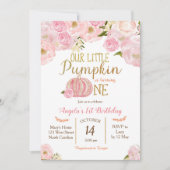 Petite invitation rose d'anniversaire d'automne de (Devant)