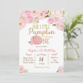 Petite invitation rose d'anniversaire d'automne de (Debout devant)