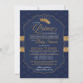 Petite invitation royale de prince baby shower (Devant)