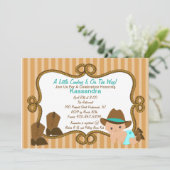 Petite invitation verte occidentale de baby shower (Debout devant)
