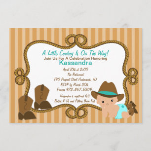 Petite invitation verte occidentale de baby shower