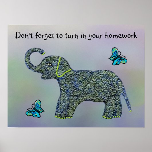 Petite Jade Elephant Classroom Motivational Poster (Devant)