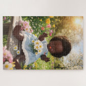 Petite jardinière dans la mer de fleurs Puzzle (Horizontal)