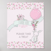 Petite lapin et Baby shower de ballon Affiche de t (Devant)