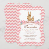 Petite lapin Lapin Girl Baby Shower Invitations (Devant / Derrière)