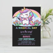 Petite licorne arc-en-ciel Invitations d'anniversa (Debout devant)