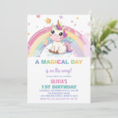 Petite licorne arc-en-ciel Invitations d'anniversa (Debout devant)