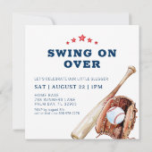 Petite lugger Baseball Photo Invitation Anniversai (Dos)