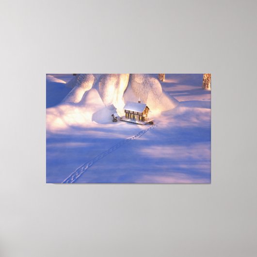 Petite maison dans la toile de neige Imprimer (Recto)
