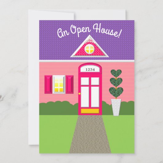 Petite Maison Rose Fun Open House Invitation (Dos)