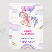 Petite Miss cascadeur rose Invitation d'anniversai (Devant / Derrière)