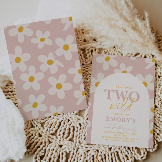Petite Miss Deux Invitation sauvage | Fleur rétro