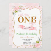 Petite Miss ONE, invitation à l'anniversaire (Devant / Derrière)