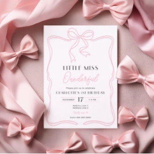 Petite Miss Onederful 1er anniversaire Invitation