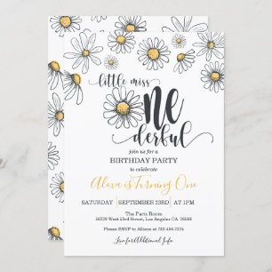 Petite Miss ONEderful Daisy Invitation Anniversair