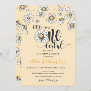 Petite Miss ONEderful Daisy Invitation Anniversair