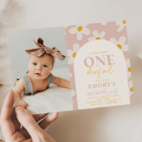 Petite Miss Onederful Invitation | Fleur rétro