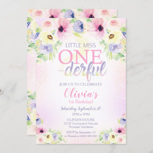 Petite Miss Onederful Invitation Girl 1er