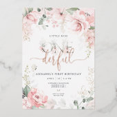 Petite Miss Onederful Real Foil Invitation (Recto)
