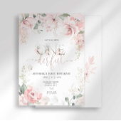 Petite Miss Onederful rose Floral Invitation