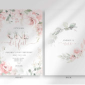 Petite Miss Onederful rose Floral Invitation