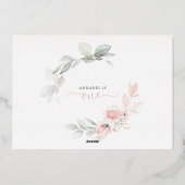Petite Miss Onederful Rose Floral Invitation (Verso)