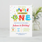 Petite Monster Invitations de fête d'anniversaire (Debout devant)