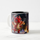 Petite Mug de dragon à échelle rouge - Imaginaire  (Devant gauche)