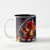 Petite Mug de dragon à échelle rouge - Imaginaire  (Gauche)