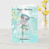 petite-nièce mignonne fée anniversaire carte de vo (Fleur jaune)