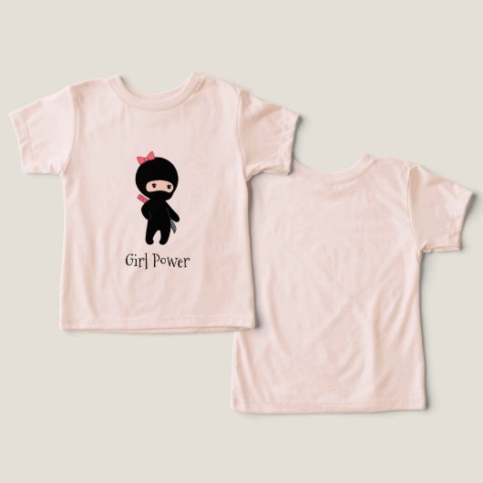 Petite Ninja fille Citation Girl Power (Design Recto & Verso)