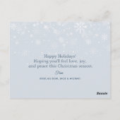 petite noël bleu typographie carte postale (Dos)
