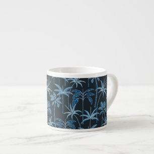Petite Oasis: Botanische Palm Fijne Lijn Marinebla Espresso Kop
