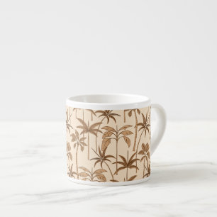 Petite Oasis: Botanische palm fijnlijn warm Espresso Kop