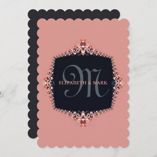 Petite orchidée rose Faire-part de mariage (Devant / Derrière)