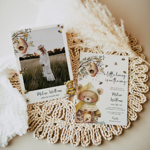 Petite Ours de Miel Baby shower photo Invitation