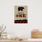 Petite ours Flannel Lumberjack Affiche de bienvenu (Cuisine)
