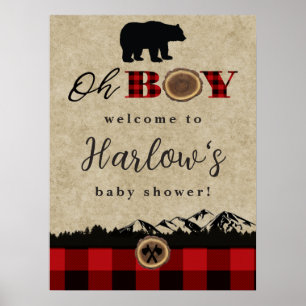 Petite ours Flannel Lumberjack Affiche de bienvenu