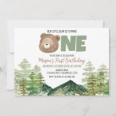 Petite Ours Tourne un 1er anniversaire Invitation (Devant)